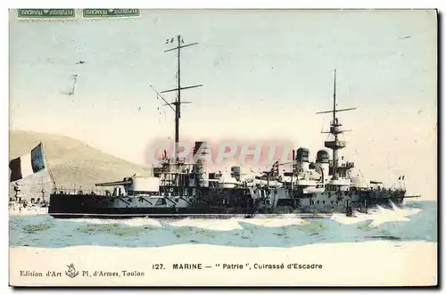 Cartes postales Bateau Guerre Patrie Cuirasse d'escadre