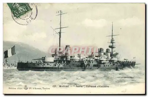 Cartes postales Bateau Guerre Patrie Cuirasse d'escadre