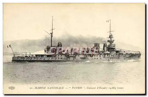 Cartes postales Bateau Guerre Patrie Cuirasse d'escadre