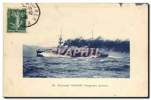 Cartes postales Bateau Guerre Cuirasse Patrie Vaisseau amiral