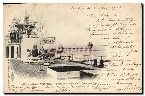 Cartes postales Bateau Guerre Tourelle arriere du Pothuau