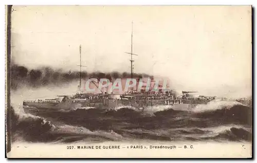 Cartes postales Bateau Guerre Paris Dreadnougth