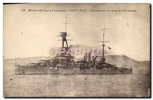 Cartes postales Bateau Guerre Provence Cuirasse de 1er rang
