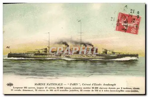 Cartes postales Bateau Guerre Provence Cuirasse d&#39escadre dreadnought