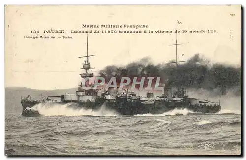 Ansichtskarte AK Bateau Guerre Patrie Cuirasse