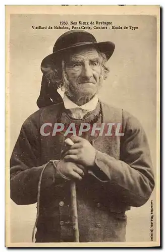 Ansichtskarte AK Folklore Vieillard de Mahalon Pont Croix Confort Etude de type