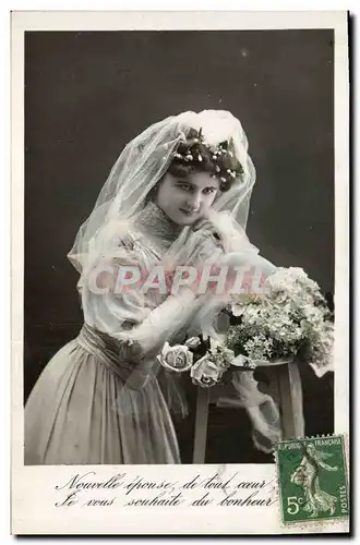 Ansichtskarte AK Fantaisie Femme Mariage