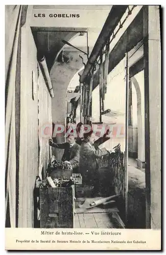 Cartes postales Les Gobelins Paris Metier de haute lisse Vue interieure TOP