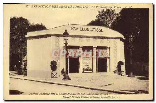 Cartes postales Paris Exposition des Arts Decoratifs Le pavillon du tissu