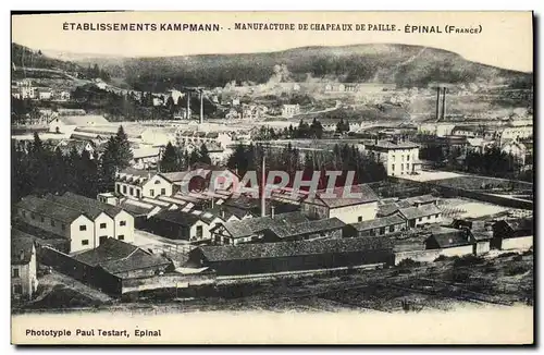 Cartes postales Etablissements Kampmann Manufacture de chapeaux de paille Epinal