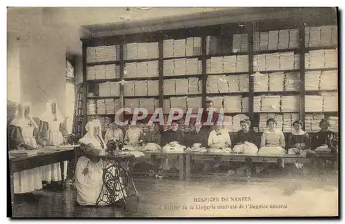 Cartes postales Hospices de Nantes L&#39atelier de la lingerie centrale de l&#39Hospice General