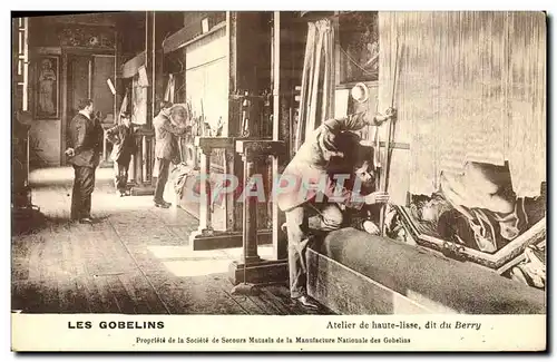 Cartes postales Paris Les Gobelins Atelier de haute lisse dit du Berry