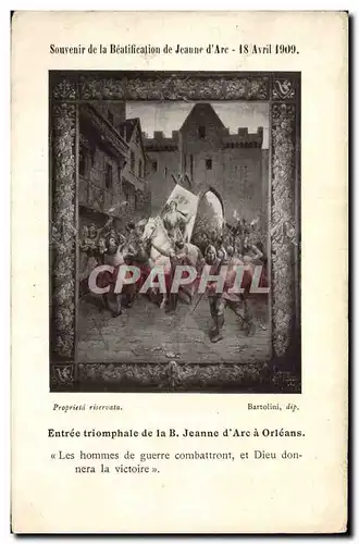 Ansichtskarte AK Jeanne d&#39Arc Beatification 18 avril 1909 Entree triomphale de la B a Orleans