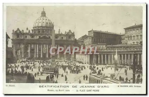 Cartes postales Jeanne d&#39Arc Beatification Rome La place Saint Pierre 19 avril 1909