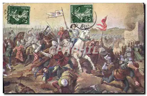 Ansichtskarte AK Jeanne d&#39Arc Jeanne suivie de ses intrepides chevaliers et soldats