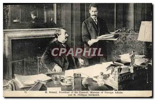 Cartes postales M Briand Minister of Foreign Affaires and M Philippe Berthelot