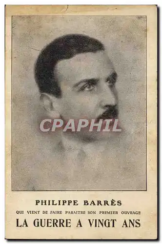 Cartes postales Philippe Barres La guerre a vingt ans Librairie Plon Rue Garanciere Paris