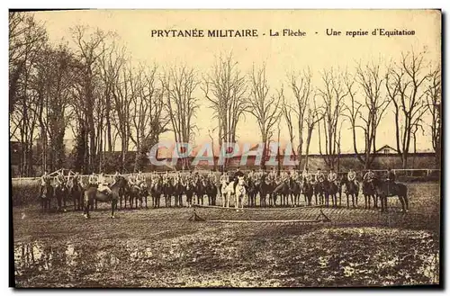 Cartes postales Cheval Chevaux Hippisme Prytanee Militaire La fleche Une reprise d&#39equitation