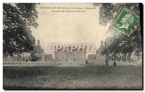 Cartes postales Cheval Chevaux Hippisme Le Haras du Pin Le chateau Ensemble Vue prise de l&#39avenue Louis XIV