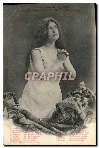 Ansichtskarte AK Fantaisie Ste Catherine Priere d&#39une jeune fille