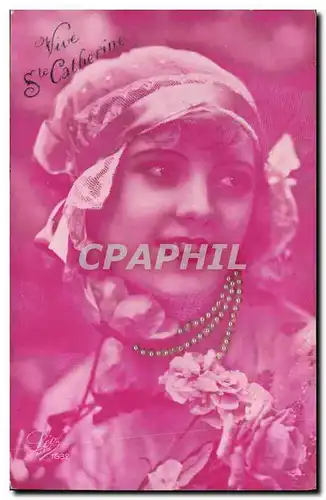 Cartes postales Fantaisie Ste Catherine Femme Perles en d�cor