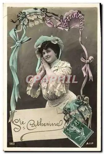 Cartes postales Fantaisie Ste Catherine Femme Bonnet