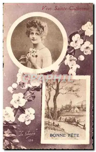 Cartes postales Fantaisie Ste Catherine Bonne fete