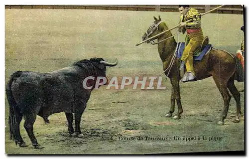 Cartes postales Corrida Course de taureaux Un appel a la pique