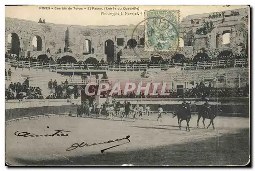 Cartes postales Corrida Course de taureaux Nimes Corrida de Toros El paseo