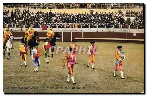 Cartes postales Corrida Course de taureaux El paseo Entree des toreros