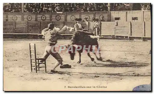 Cartes postales Corrida Course de taureaux Banderilles sur la chaise