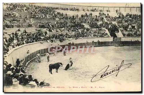 Cartes postales Corrida Course de taureaux Arenes de Beziers La mise a mort