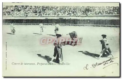 Cartes postales Corrida Course de taureaux Preparation aux banderilles