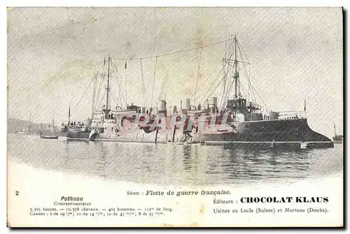 Ansichtskarte AK Bateau de Guerre Pothuau Croiseur Cuirasse