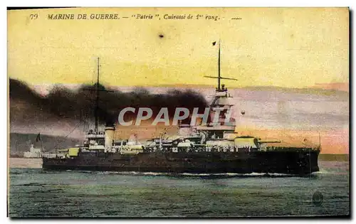 Cartes postales Bateau de Guerre Patrie Cuirasse de 1er rang