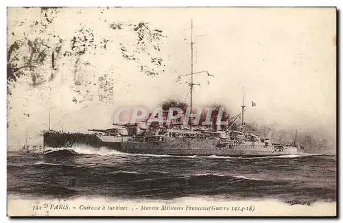 Ansichtskarte AK Bateau de Guerre Paris Cuirasse a turbines