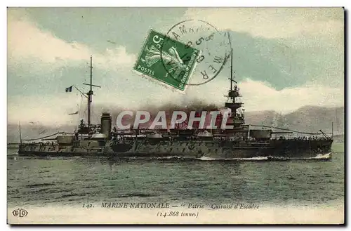 Ansichtskarte AK Bateau de Guerre Patrie Cuirasse d&#39escadre