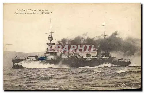 Ansichtskarte AK Bateau de Guerre Cuirasse a tourelles Patrie