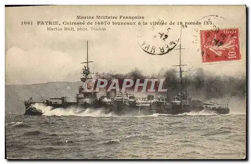 Cartes postales Bateau de Guerre Patrie Cuirasse