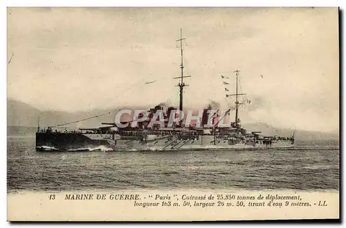 Ansichtskarte AK Bateau de Guerre Paris Cuirasse