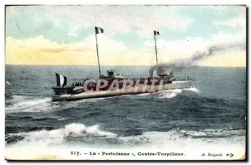 Ansichtskarte AK Bateau de Guerre Le Pertuisane Contre Torpilleur