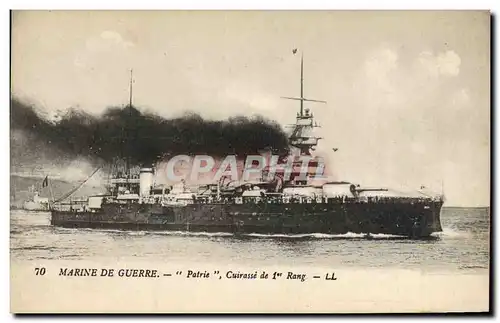 Cartes postales Bateau de Guerre Patrie Cuirasse de 1er rang