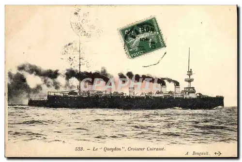 Ansichtskarte AK Bateau de Guerre Le Queydon Croiseur Cuirasse