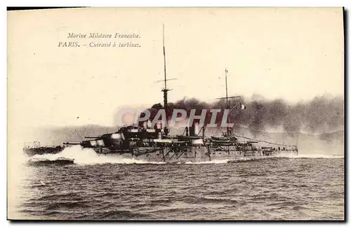 Ansichtskarte AK Bateau de Guerre Paris Cuirasse a turbines