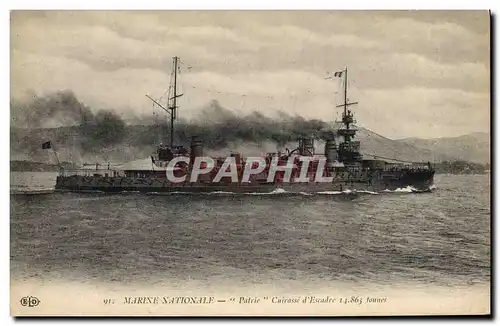 Cartes postales Bateau de Guerre Patrie Cuirasse d'escadre