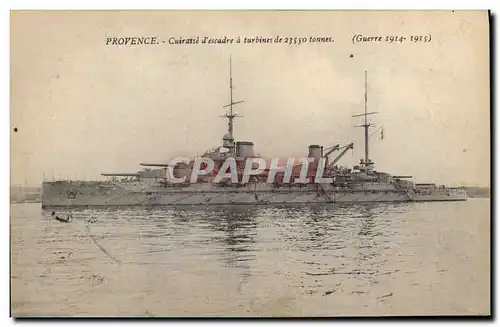 Cartes postales Bateau de Guerre Provence Cuirasse d&#39escadre a turbines
