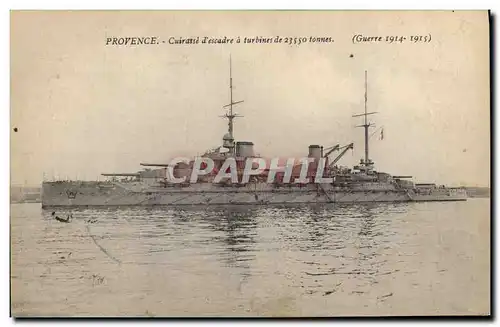 Cartes postales Bateau de Guerre Provence Cuirasse d'escadre a turbines