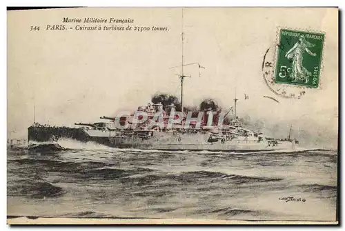 Ansichtskarte AK Bateau de Guerre Paris Cuirasse a turbines