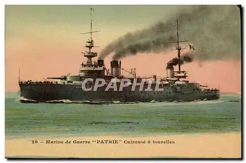 Cartes postales Bateau de Guerre Patrie Cuirasse a tourelles