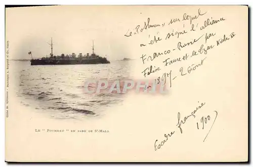 Cartes postales Bateau de Guerre Le Pothuau en rade de St Malo